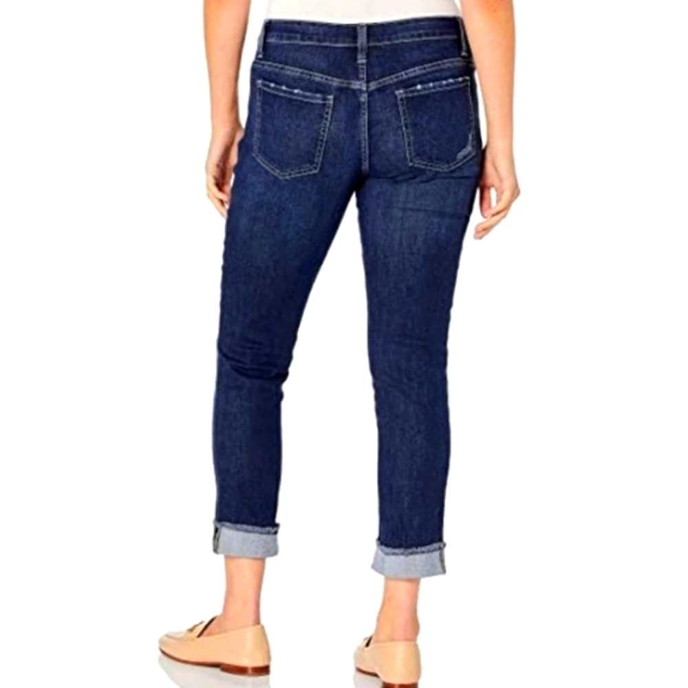 Lee Riders Frayed Cuff Boyfriend Jeans Size 12 Indigo - Picture 2 of 2